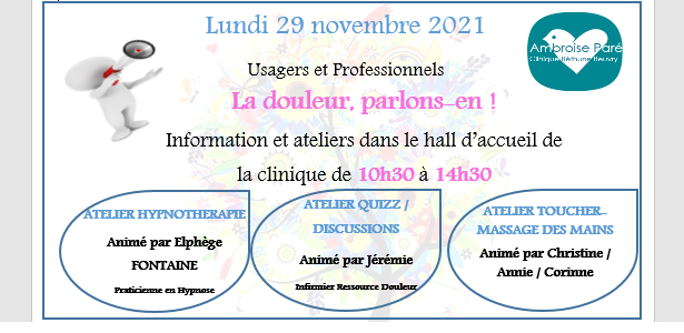 affichette stand douleur nov 2021
