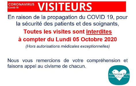 Affichette stop visites covid oct2020